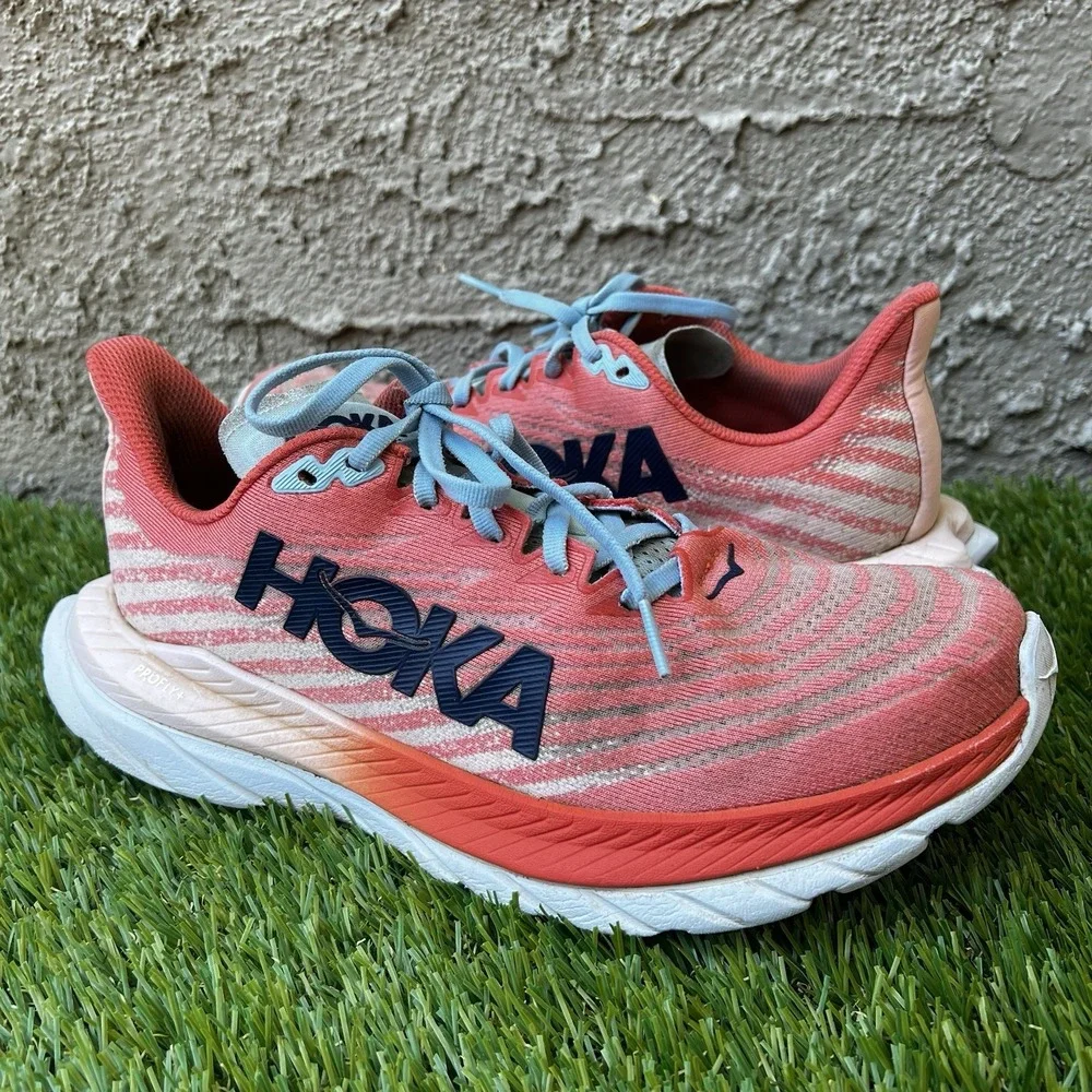 Hoka One One Shoes Women Size 9.5 Mach 5 Camellia Peach Running No Insoles